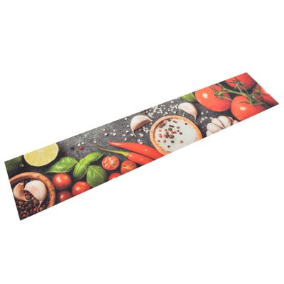 vidaXL Tappeto da Cucina Lavabile Verdure 60x300 cm Velluto