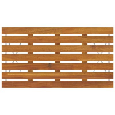 vidaXL Tavolo Bistrò Pieghevole 100x54x71 cm Massello Acacia e Acciaio