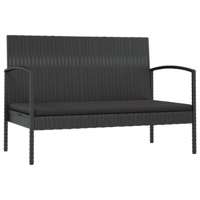 vidaXL Set Divani da Giardino 16 pz con Cuscini in Polyrattan Nero