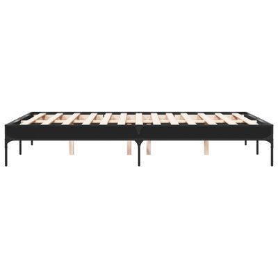 vidaXL Giroletto Nero 135x190 cm in Legno Multistrato e Metallo