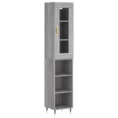 vidaXL Credenza Grigio Sonoma 34,5x34x180 cm in Legno Multistrato