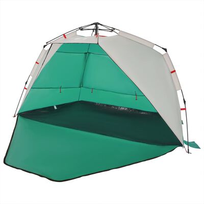 vidaXL Tenda da Spiaggia 3 Persone Verde Rilascio Rapido Impermeabile