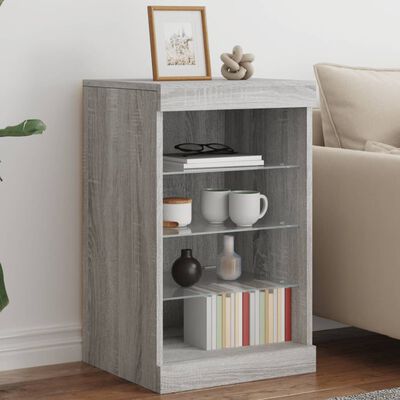 vidaXL Credenza con Luci LED Grigio Sonoma 41x37x67 cm