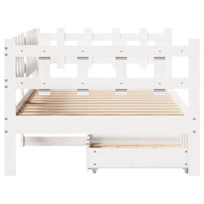 vidaXL Dormeuse con Cassetti Bianco 90x190 cm Legno Massello di Pino