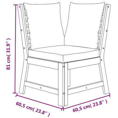 vidaXL Set da Pranzo Giardino 7pz con Cuscini Legno Massello di Acacia