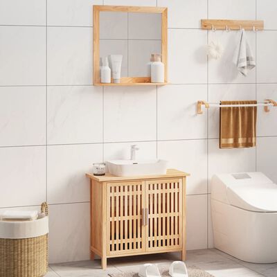 vidaXL Set Mobili da Bagno 2pz in Legno Massello di Noce