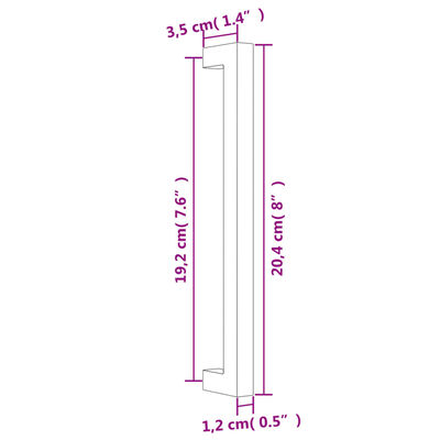 vidaXL Maniglie per Mobili 5pz Nere 192mm in Acciaio Inox