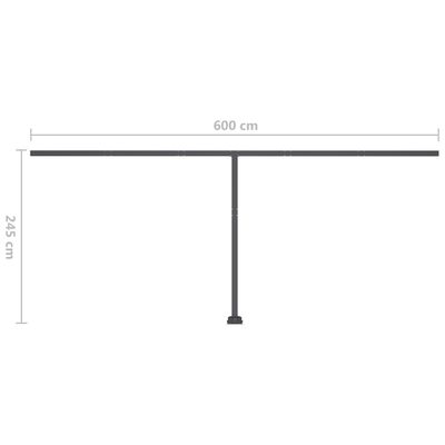 vidaXL Tenda da Sole Autoportante Automatica 600x300 cm Crema