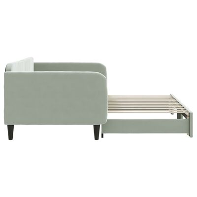 vidaXL Divano Letto con Letto Estraibile Grigio Chiaro 100x200 Velluto