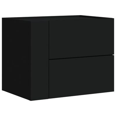 vidaXL Comodini a Muro 2 pz Nero 45x30x35 cm