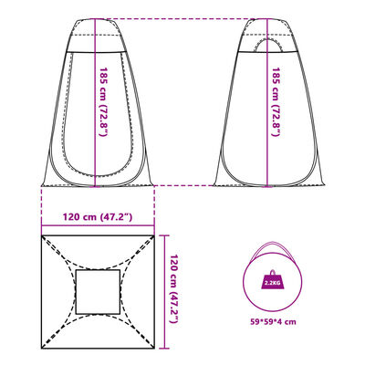 vidaXL Tenda Privacy Pop-Up Verde Impermeabile