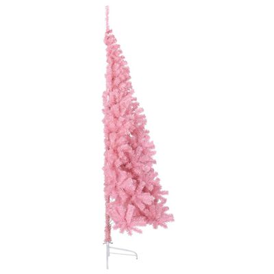 vidaXL Albero di Natale Artificiale a Metà con Supporto Rosa 180cm PVC