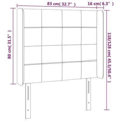 vidaXL Testiera a LED Verde Scuro 83x16x118/128 cm in Velluto