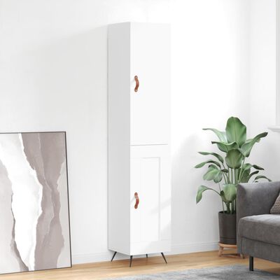 vidaXL Credenza Bianca 34,5x34x180 cm in Legno Multistrato