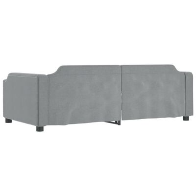 vidaXL Divano Letto Estraibile Cassetti Grigio Chiaro 80x200cm Tessuto