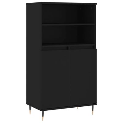 vidaXL Credenza Nera 60x36x110 cm in Legno Multistrato