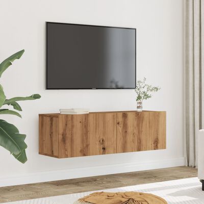 vidaXL Mobili TV a Parete 2pz Rovere Artigianale 100x30x30 cm