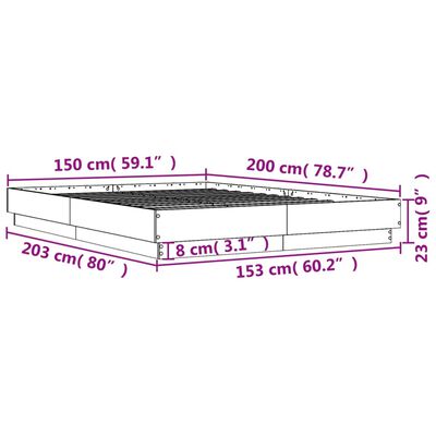 vidaXL Giroletto Grigio Cemento 150x200 cm in Legno Multistrato