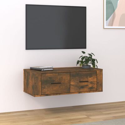 vidaXL Mobile TV Pensile Rovere Fumo 80x36x25 cm in Legno Multistrato