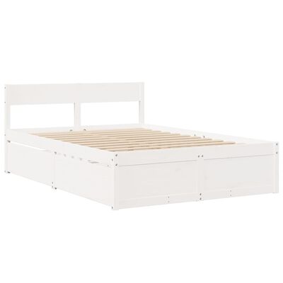 vidaXL Letto senza Materasso Bianco 120x190 cm Legno Massello di Pino