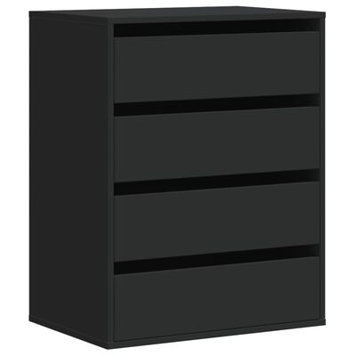 vidaXL Cassettiera Angolare Nera 60x41x76 cm in Legno Multistrato