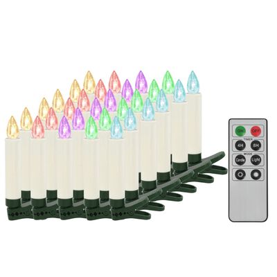 vidaXL Candele Natalizie Senza Fili a LED con Telecomando 30 pz RGB