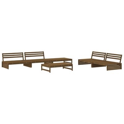 vidaXL Set Divani da Giardino 6 pz con Cuscini in Legno Massello ambra