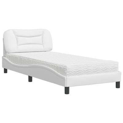 vidaXL Letto con Materasso Bianco 80x200 cm in Similpelle