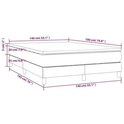 vidaXL Giroletto a Molle con Materasso Blu Scuro 140x190 cm in Velluto