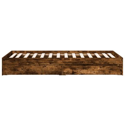 vidaXL Giroletto con Cassetti Rovere Fumo 90x190 cm Legno Multistrato