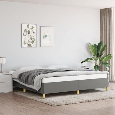 vidaXL Giroletto senza Materasso Grigio Scuro 200x200 cm Tessuto