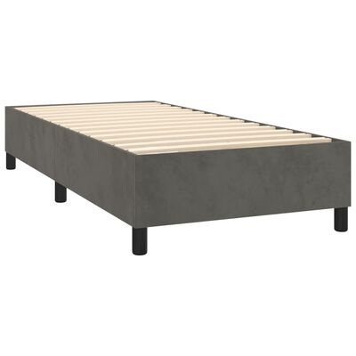 vidaXL Letto a Molle con Materasso e LED Grigio Scuro 80x200cm Velluto