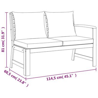 vidaXL Set da Pranzo Giardino 4pz con Cuscini Legno Massello di Acacia