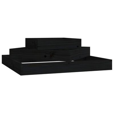 vidaXL Fioriera Nera 83x83x27 cm in Legno Massello di Pino