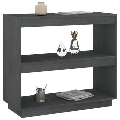 vidaXL Libreria Grigia 80x35x71 cm in Legno Massello di Pino