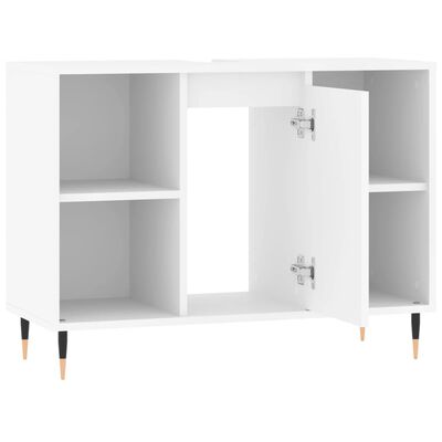 vidaXL Mobile da Bagno Bianco 80x33x60 cm in Legno Multistrato