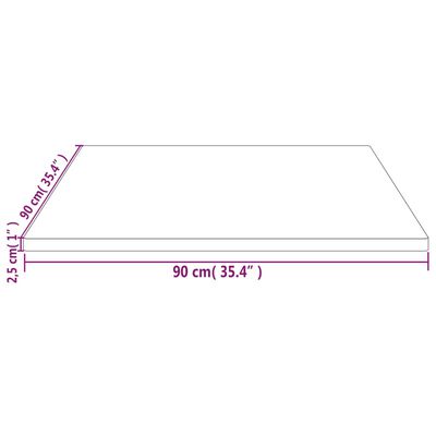 vidaXL Piano Tavolo Bianco 90x90x2,5cm Legno Massello di Pino Quadrato