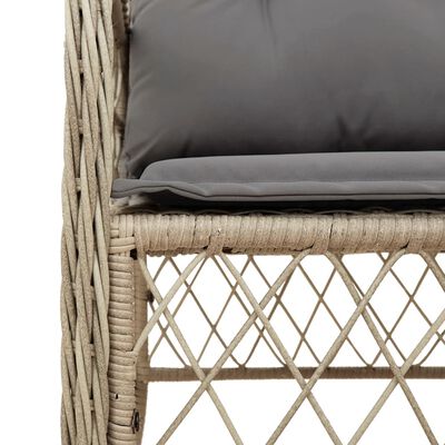 vidaXL Set da Bistrò 3 pz con Cuscini Beige Misto in Polyrattan