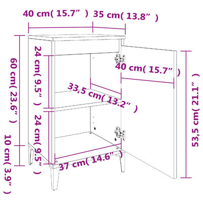 vidaXL Comodini 2 pz Neri 40x35x70 cm in Legno Multistrato