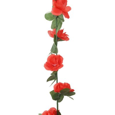 vidaXL Ghirlande Fiori Artificiali Natale 6 pz Rosso Primavera 250 cm