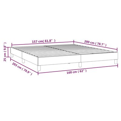 vidaXL Giroletto senza Materasso Crema 160x200 cm in Tessuto