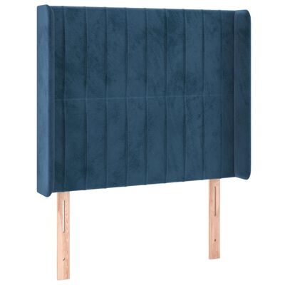 vidaXL Letto a Molle con Materasso e LED Blu Scuro 100x200 cm