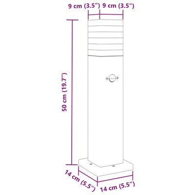 vidaXL Lampada da Terra per Esterni con Sensore Nera 50cm in Alluminio