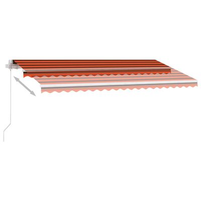 vidaXL Tenda da Sole Retrattile Manuale LED 450x350 cm Arancio Marrone