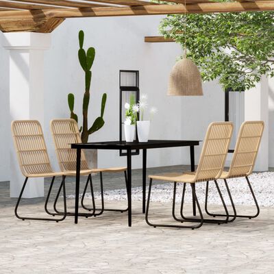 vidaXL Set Mobili da Pranzo per Giardino 5 pz Rovere