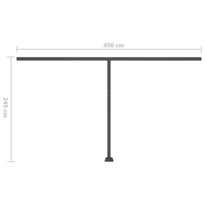 vidaXL Tenda da Sole Retrattile Manuale LED 450x350 cm Crema