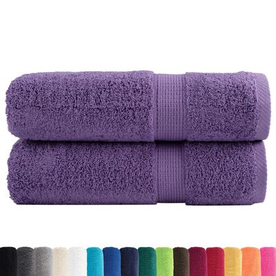 vidaXL Asciugamani da Bagno SOLUND 2 pz Viola 70x140 cm 600 g/m²