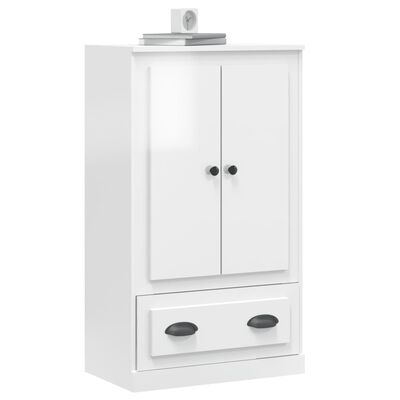 vidaXL Credenza Bianco Lucido 60x35,5x103,5 cm in Legno Multistrato