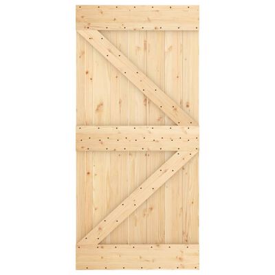 vidaXL Porta Scorrevole con Set Hardware 100x210cm Legno Massello Pino