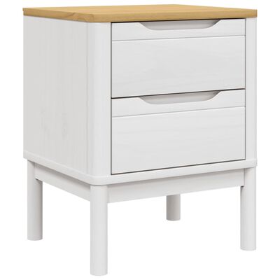 vidaXL Comodino FLORO Bianco 45x39x57 cm in Legno Massello di Pino